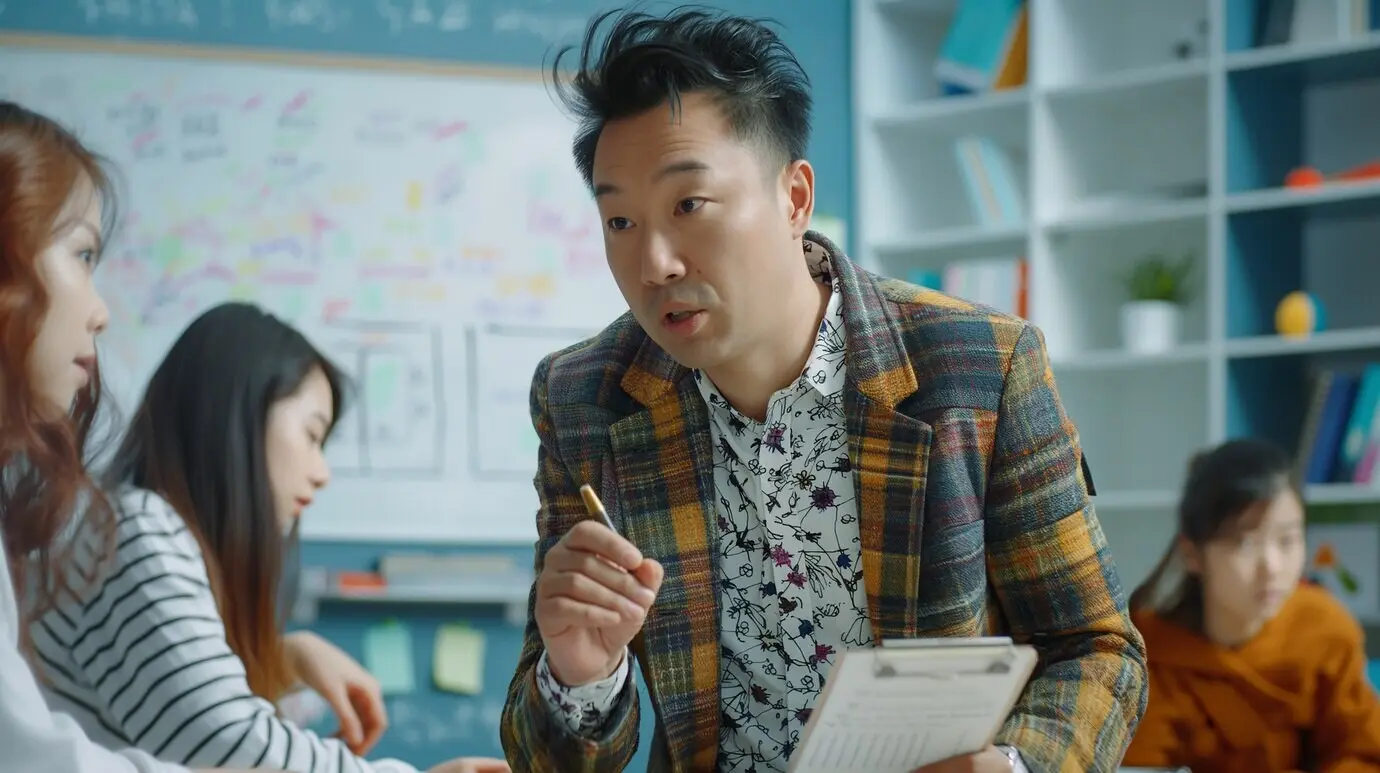 Porträt eines Professors bei der Arbeit im Bildungssystem.